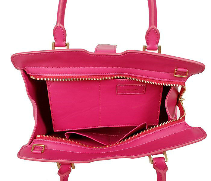 1:1 YSL small cabas chyc calfskin leather bag 8336 rosered - Click Image to Close